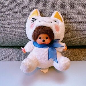Very rare lucky cat Monchhichi keychain